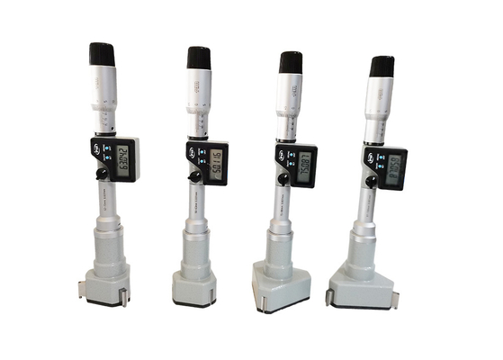 Set of Digital Three-point Bore Gauge with Setting Rings and Extension Rods for Wide Measurement