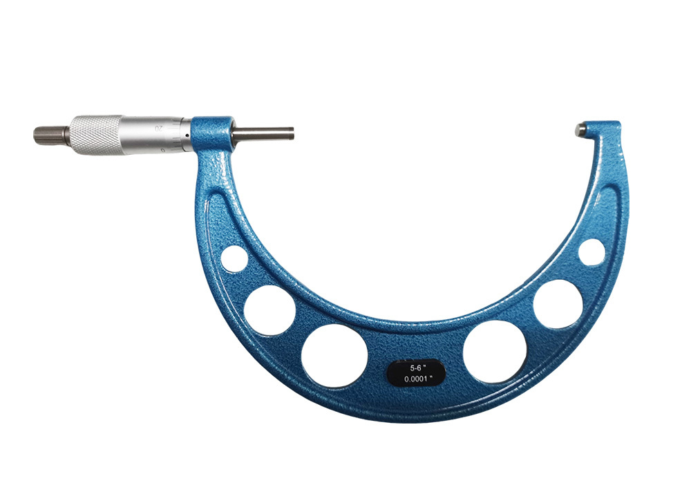 5-6" Outside Micrometer Precision Machinist Tool with Carbide Anvil for Durable and Accurate Measurements