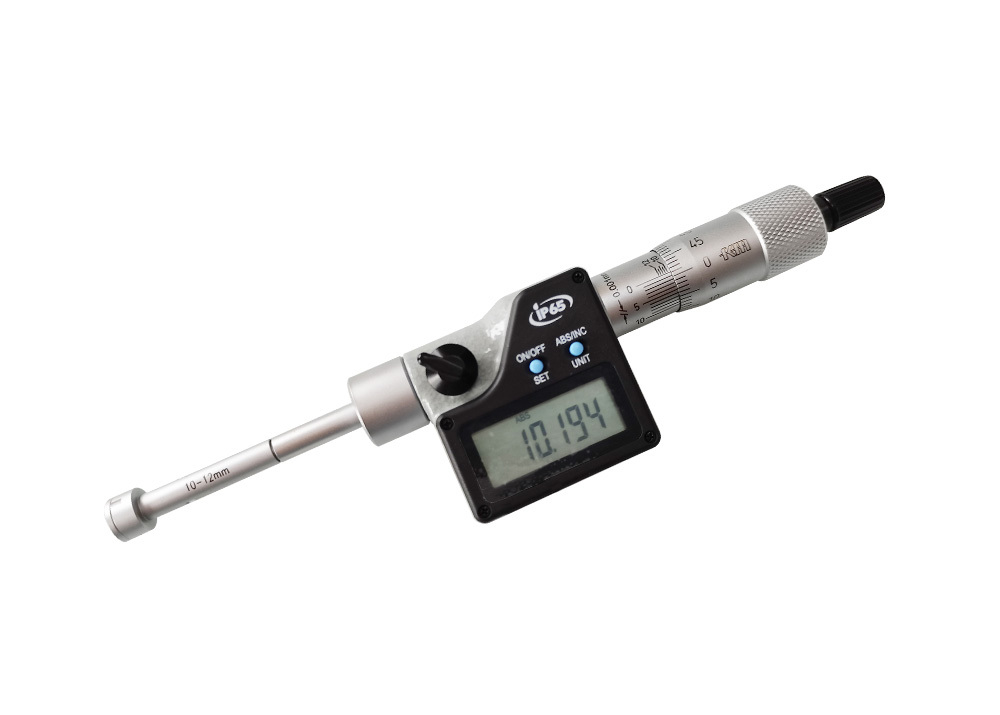 Three-Point Contact Precision 10-12mm Digital Three Point Internal Micrometer IP65 Protection 0.001mm Resolution